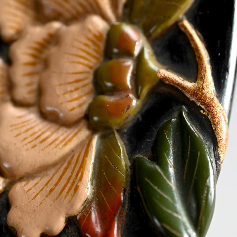 アンティーク高森絵漆皿 藤 香彩作 ー廣斎