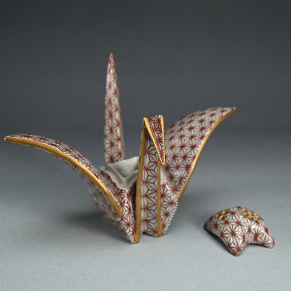 Origami Crane-Shaped Koro ー宮川 香齋 “竹鶴香炉 熨斗鶴"