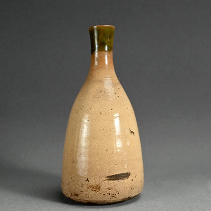 Antique Edo p. Japanese Pottery Flask, Asa-gao