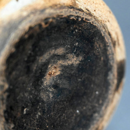 Antique Edo p. Japanese Pottery Flask, Asa-gao