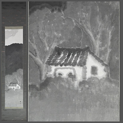 Antique Japanese Taisho period Painting, Hirai Baisenー平井 楳仙 "山荘二月"