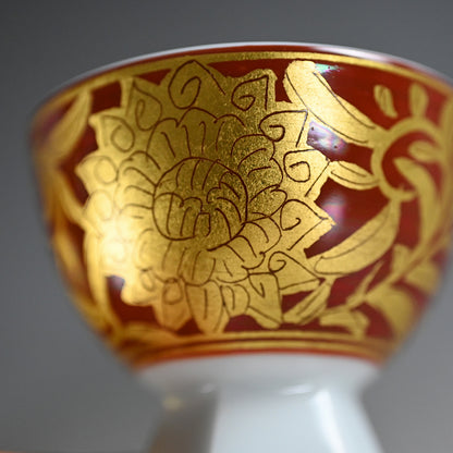Kinrande Porcelain Sake Set ー小野 珀子 “金襴手 酒盃”