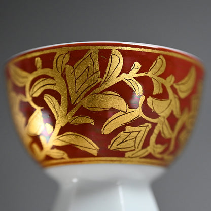 Kinrande Porcelain Sake Set ー小野 珀子 “金襴手 酒盃”