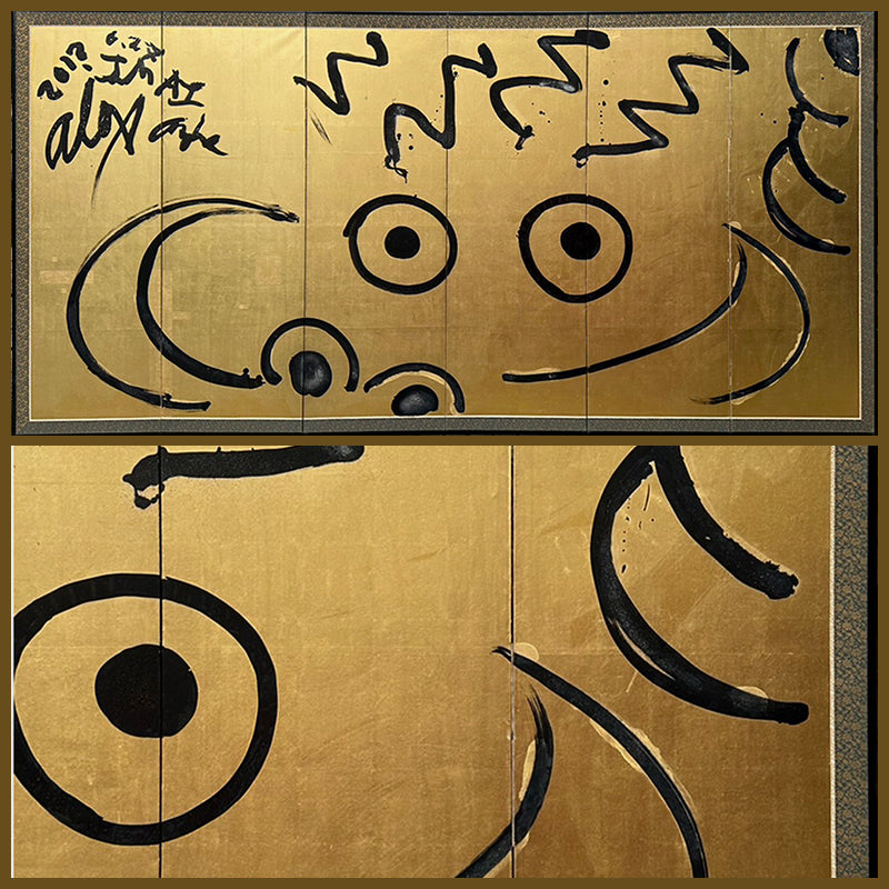 6 panel Gold Screen, Dragon ー今井 アレクサンダー