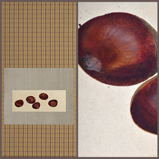 Mounted Hanging Scroll, Chestnut ー野村 耕 “栗”