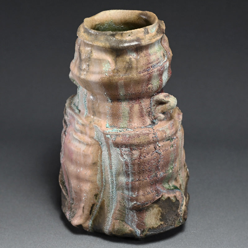 Contemporary Manyosai Vase ー"万葉彩耳付花生"