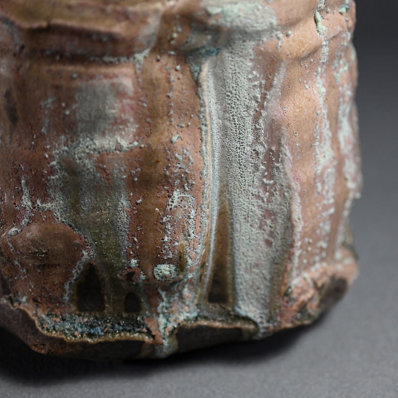 Contemporary Manyosai Vase by Shino Legend ー林 正太郎 “万葉彩 耳付花生”