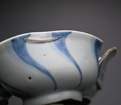 Antique Japanese Kiln Flaw, Fused Porcelain Cups