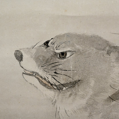 Edo P. Ink Painting of Okami (Wolf) ー月僊