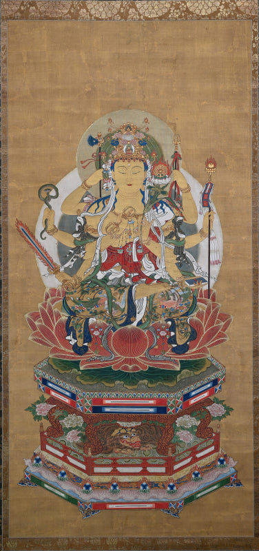 Rare Edo p. Japanese Buddhist Scroll, Daizuigu Bosatsu ー"大隨求菩薩尊像"