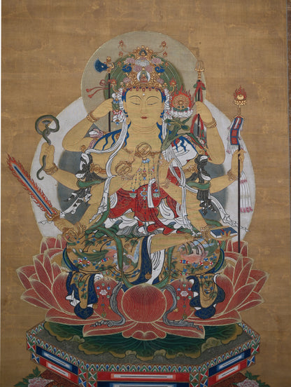 Rare Edo p. Japanese Buddhist Scroll, Daizuigu Bosatsu ー"大隨求菩薩尊像"