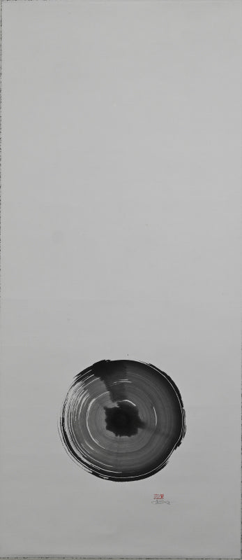 Fabulous modern Zen Circle Calligraphy Scroll