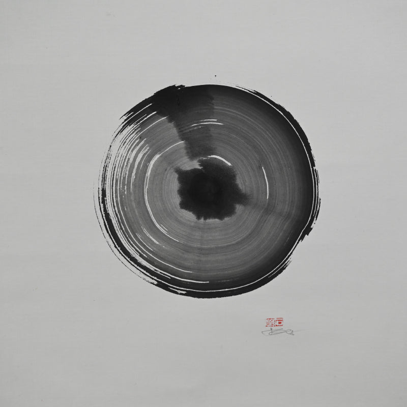 Fabulous modern Zen Circle Calligraphy Scroll